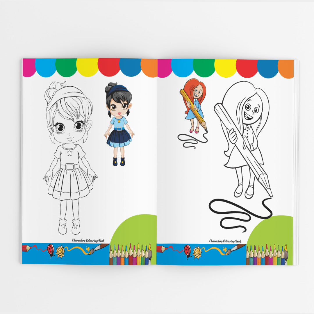 Characters Colouring Book for Kids – 32 Pages | Fun & Learning Activity
