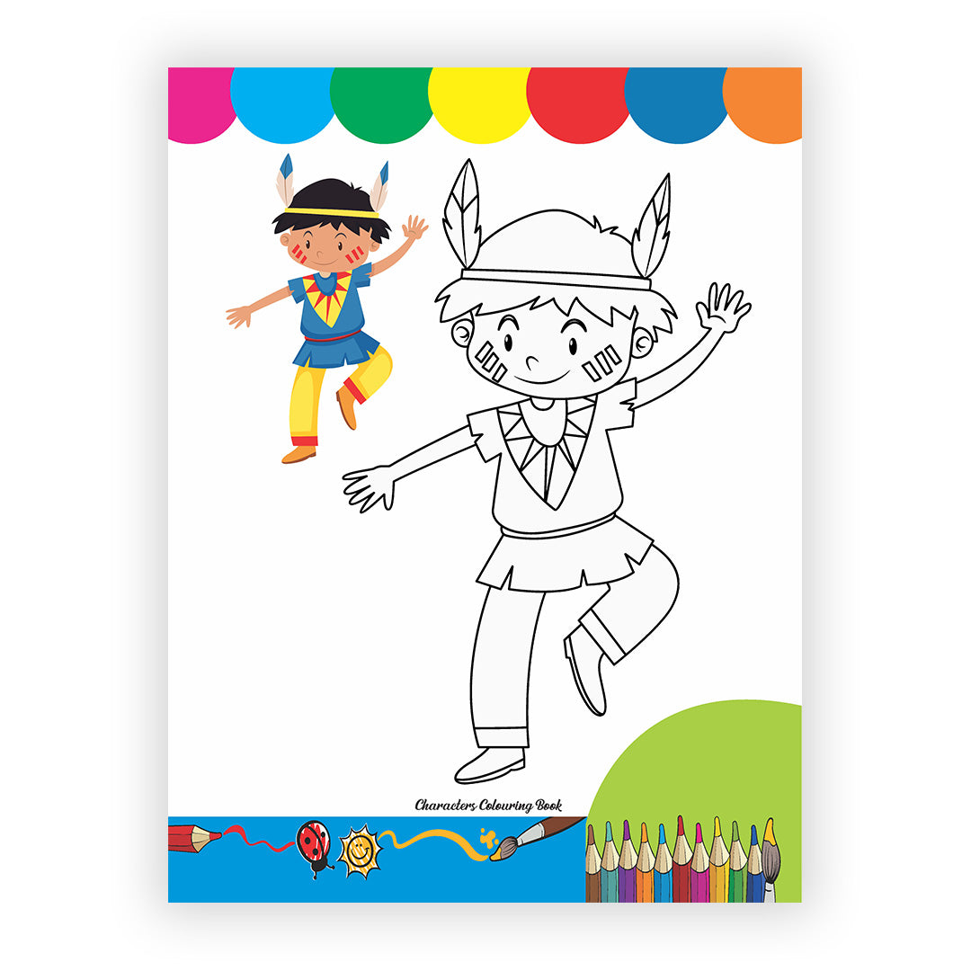 Characters Colouring Book for Kids – 32 Pages | Fun & Learning Activity