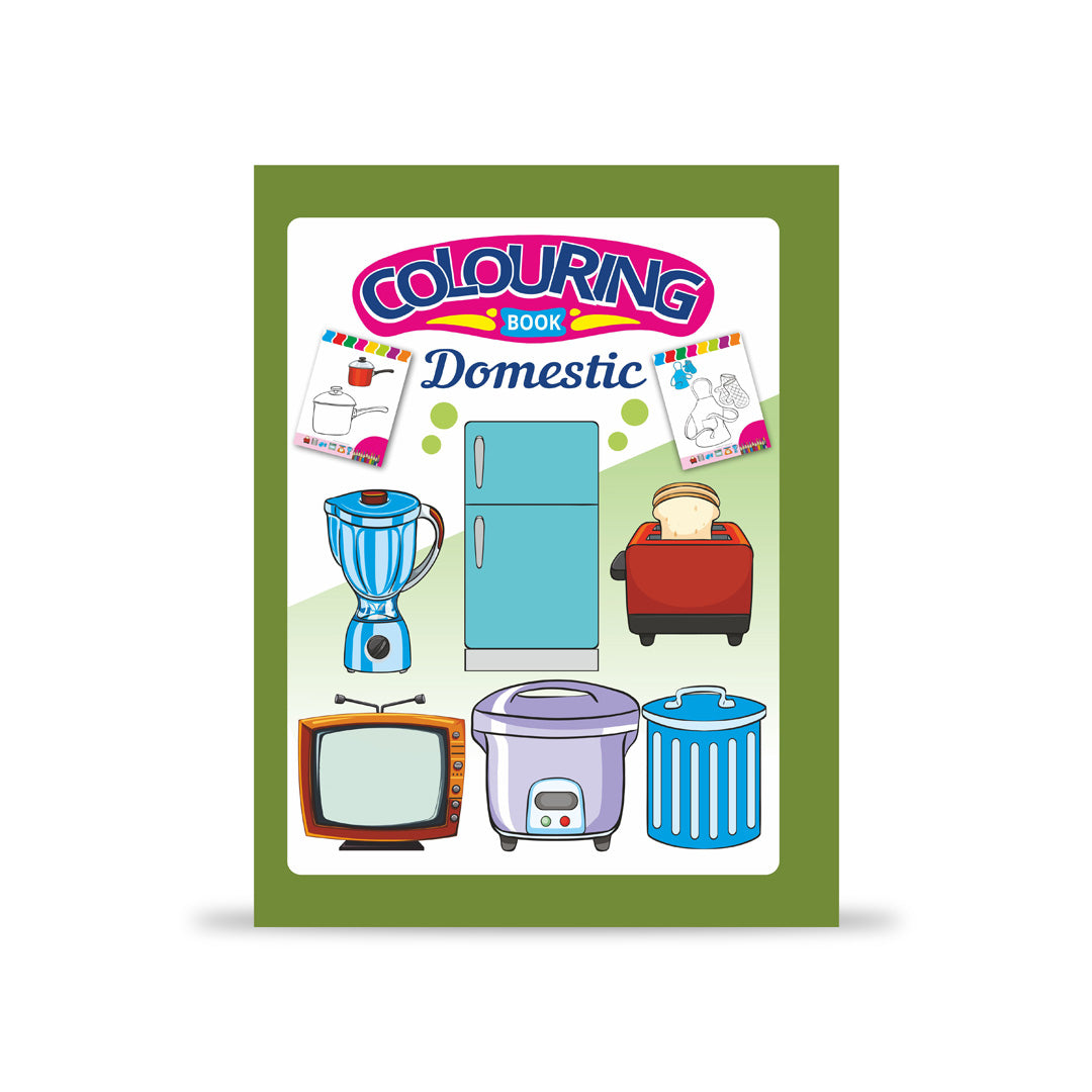 Domestic Items Colouring Book for Kids – 32 Pages | Fun Learning Activity