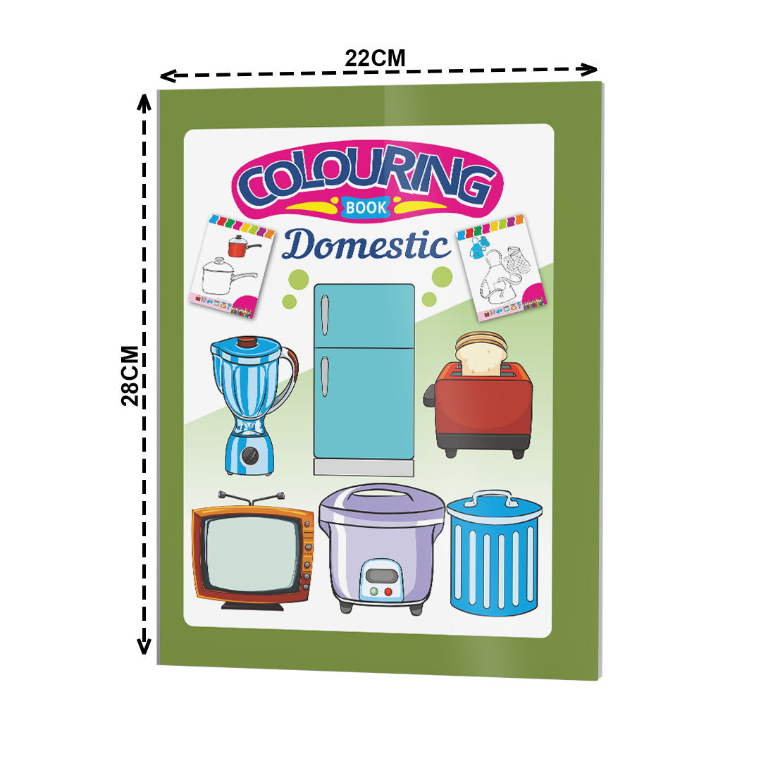 Domestic Items Colouring Book for Kids – 32 Pages | Fun Learning Activity