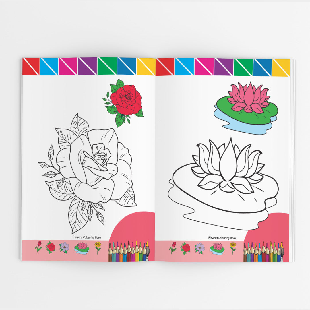 Flower Colouring Book for Kids – 32 Pages | Fun Learning Activity