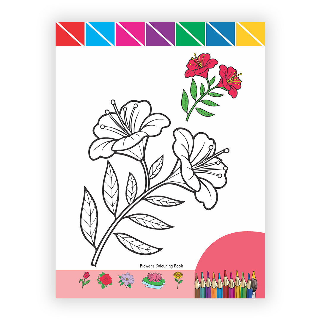 Flower Colouring Book for Kids – 32 Pages | Fun Learning Activity