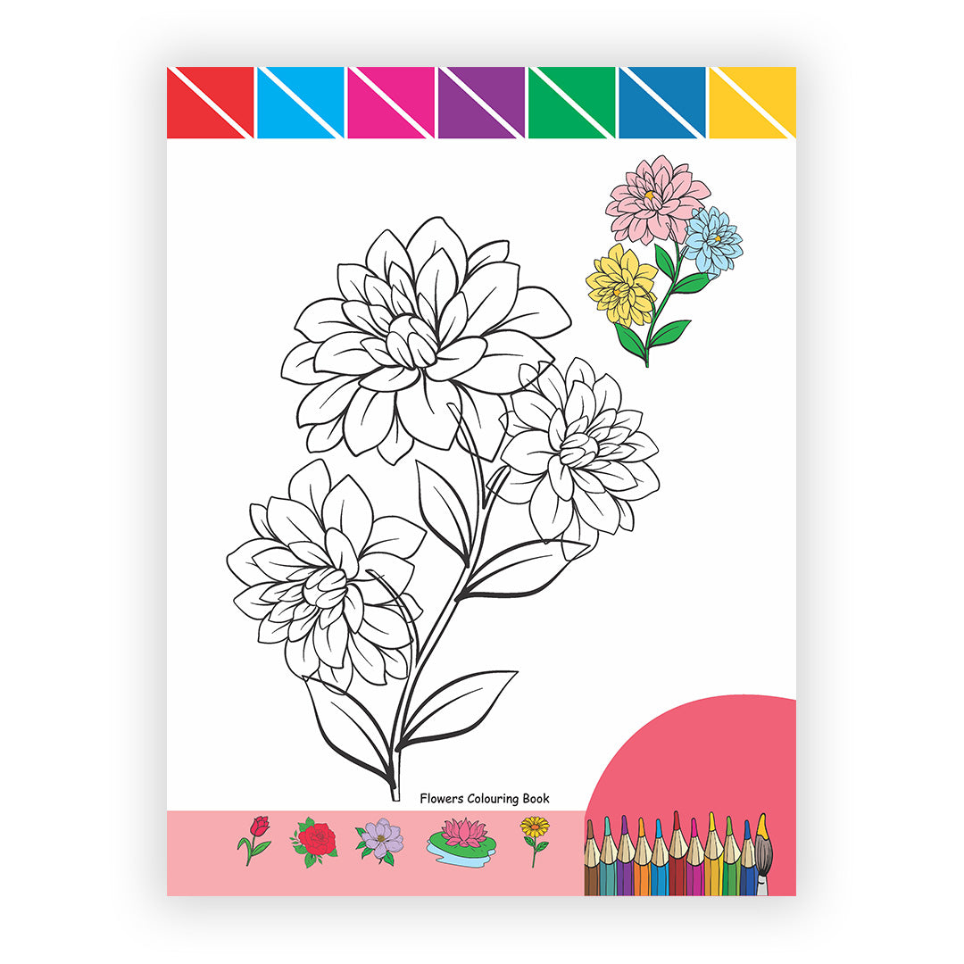 Flower Colouring Book for Kids – 32 Pages | Fun Learning Activity