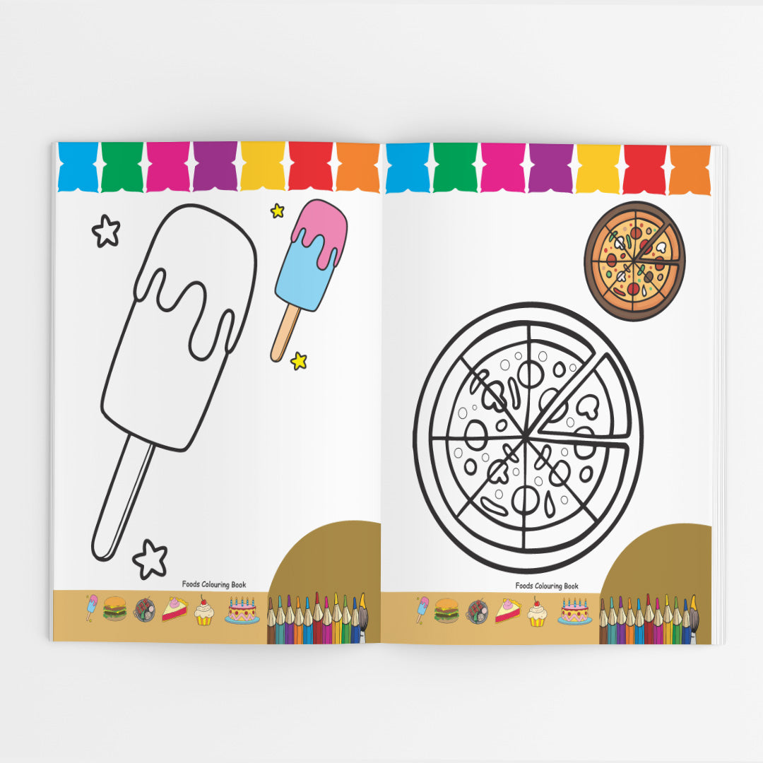 Foods Colouring Book for Kids – 32 Pages | Fun Learning Activity