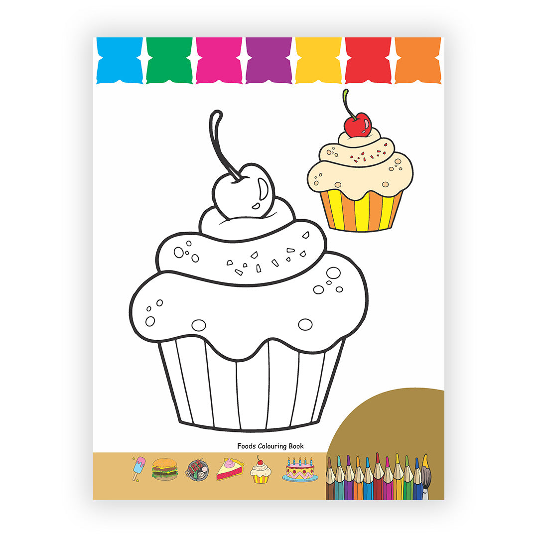 Foods Colouring Book for Kids – 32 Pages | Fun Learning Activity