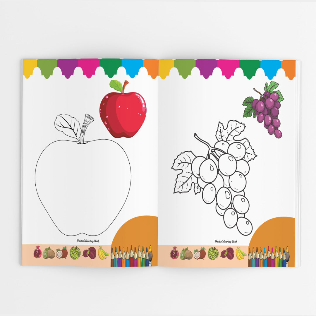 Fruits Colouring Book for Kids – 32 Pages | Fun Learning & Creative Activity