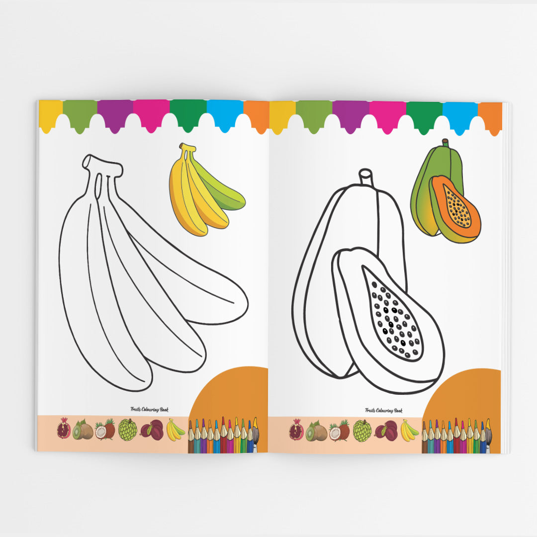 Fruits Colouring Book for Kids – 32 Pages | Fun Learning & Creative Activity