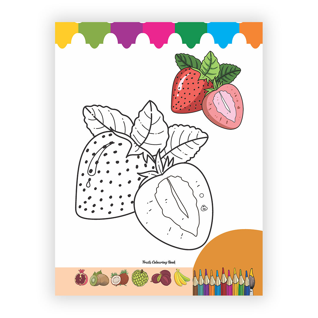 Fruits Colouring Book for Kids – 32 Pages | Fun Learning & Creative Activity
