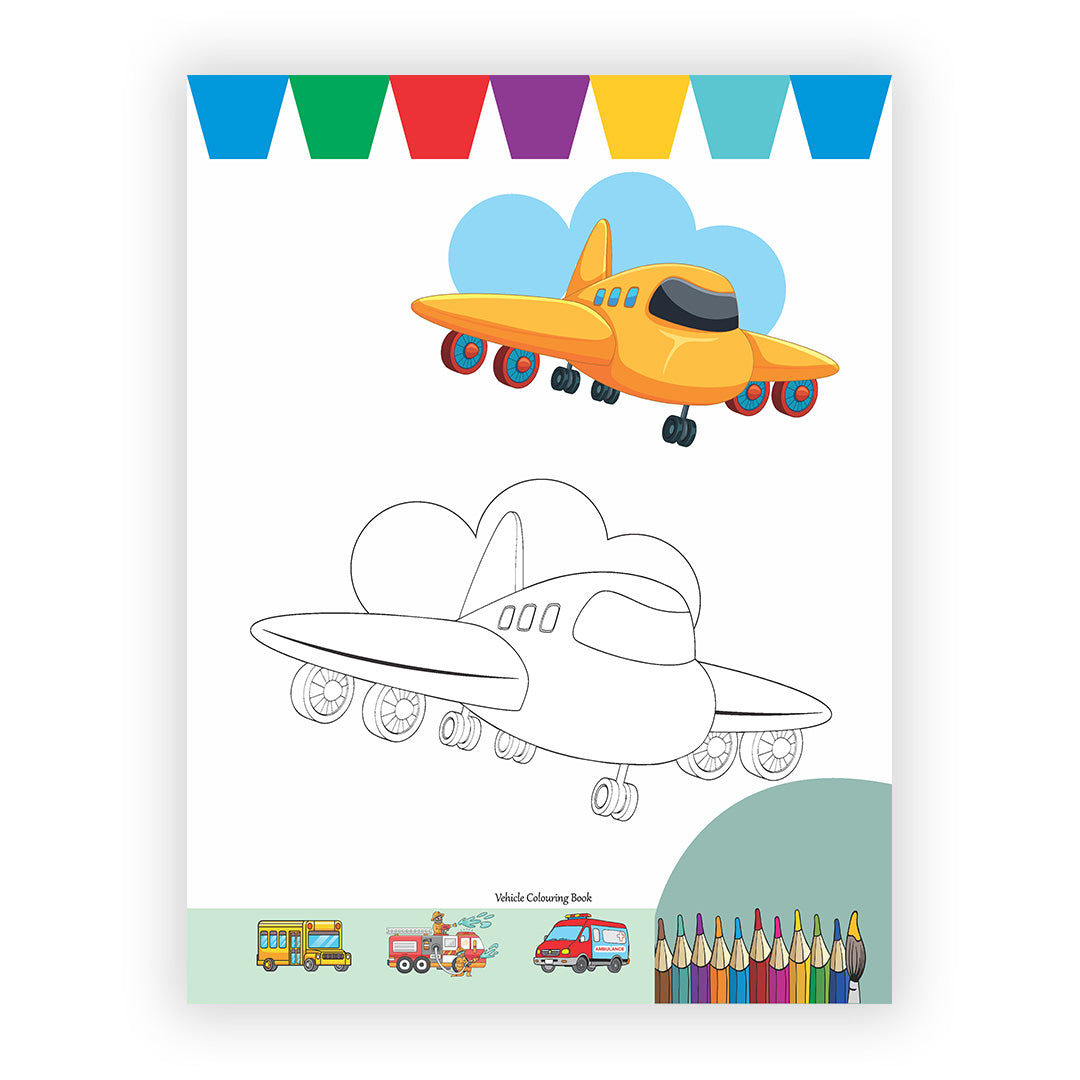 Vehicles Colouring Book for Kids – 32 Pages | Fun Learning Activity