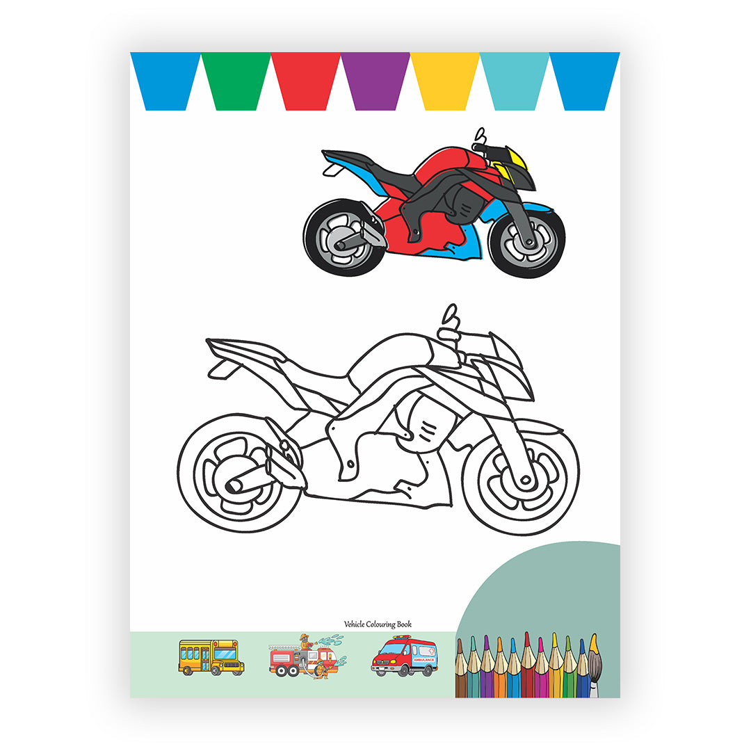 Vehicles Colouring Book for Kids – 32 Pages | Fun Learning Activity